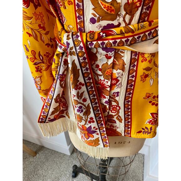 Saks Fifth Ave Vintage Ala Casa by Eddy George Button Down Shirt & Sash size S/M - Picture 14 of 15